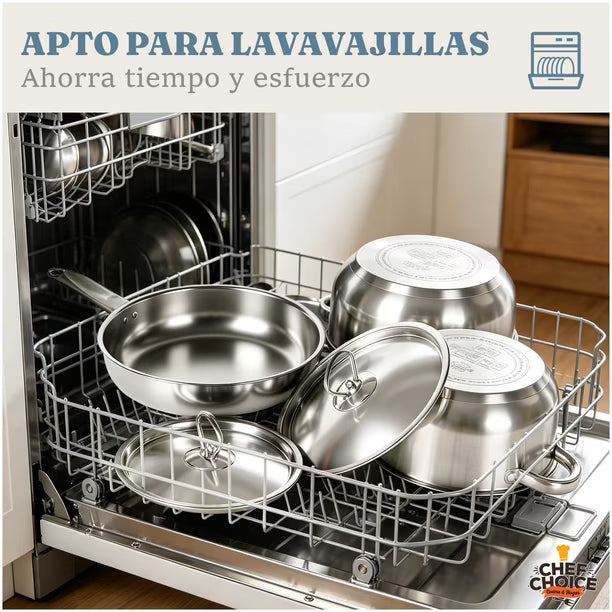 Juego de Batería de Cocina Chef Choice 15 Piezas Inox