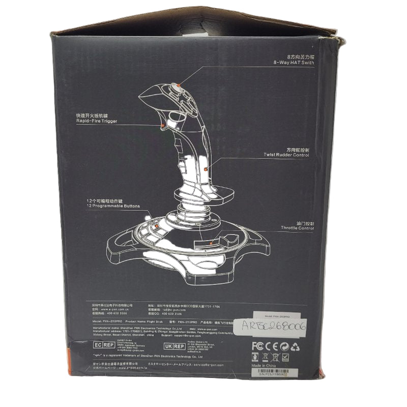 Joystick Simuladores De Vuelo Pxn 2113 Pro Negro