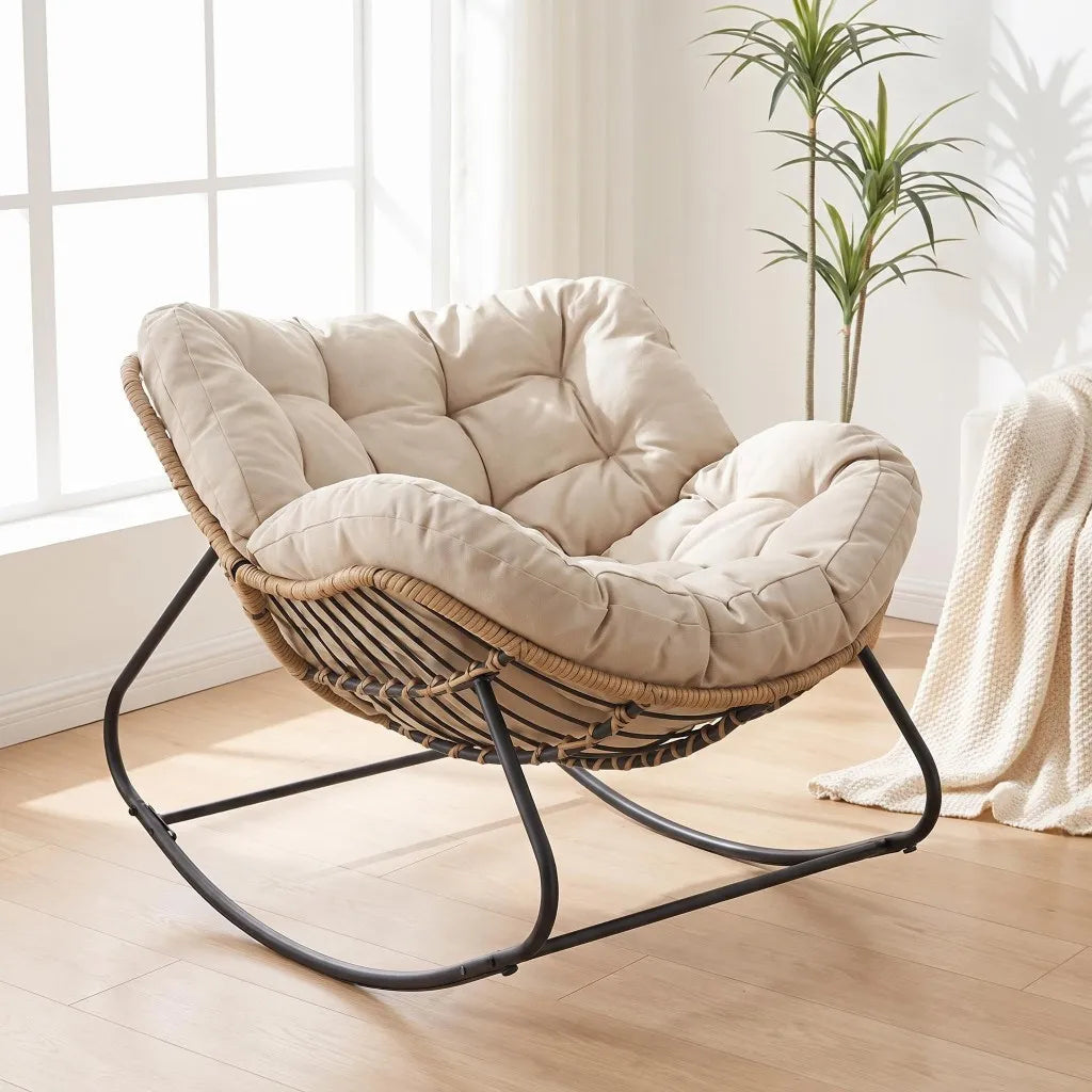 Silla Mecedora Rattan Moderno Boho