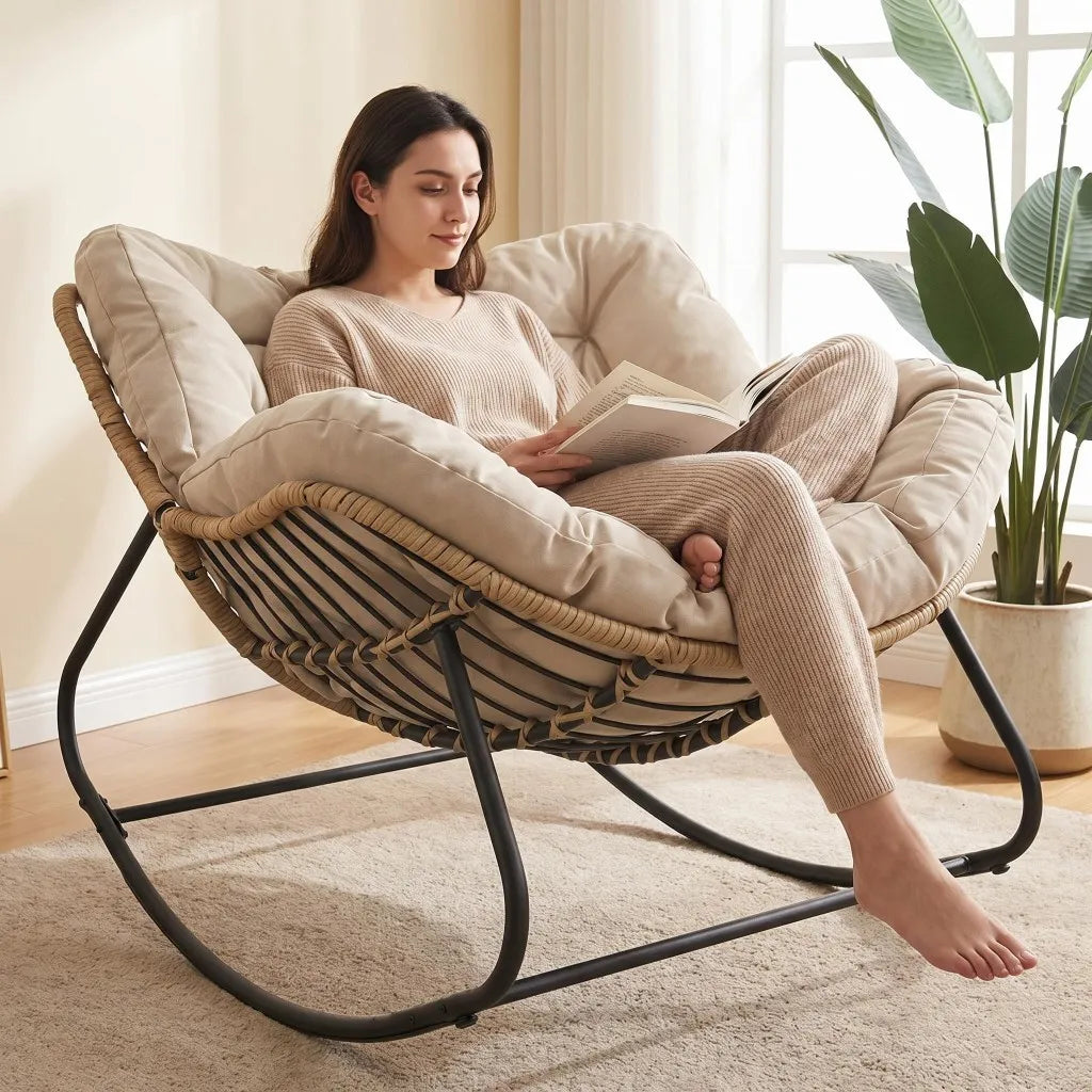 Silla Mecedora Rattan Moderno Boho
