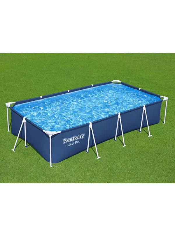 Piscina rectangular Bestway Steel Pro, 4.00 M x 2.11 M, 13.1 x 6.11, 81 CM, Azul