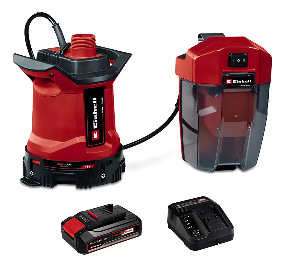 Bomba de Agua Sucia Inalámbrica Einhell GE-DP 18/25 LL Li – 18V, Roja