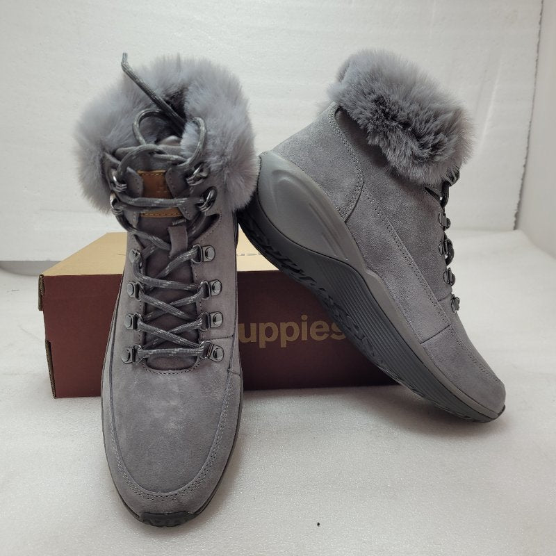Botin Cuero Hush Puppies Spinal Rug Alpine Gris 38 Femenino