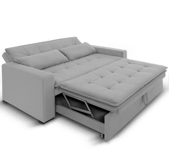 Sofa Cama  2 Cuerpos + 2 Cojines Diqualita Londres Gris