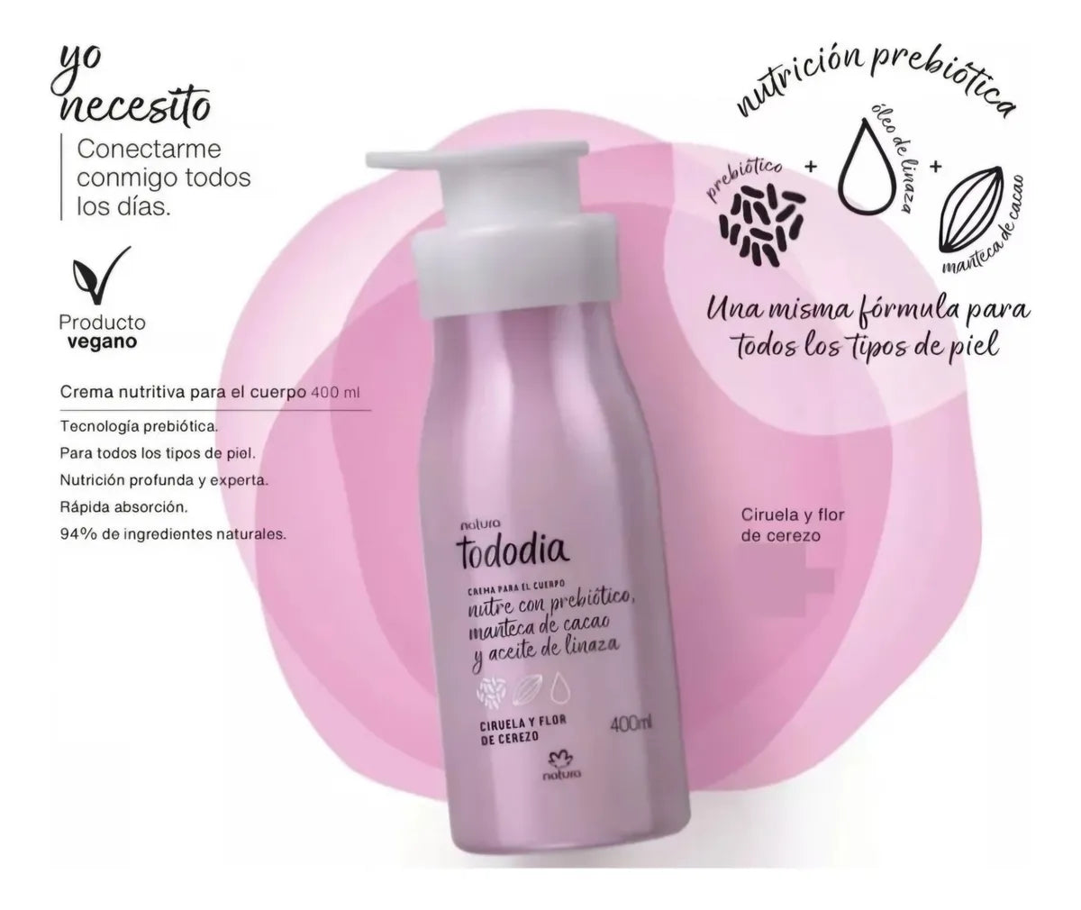 Crema Para El Cuerpo Natura Tododia Ciruela Y Flor De Cerezo 400ml Femenino