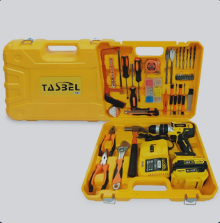 Set Taladro Inalambrico Tasbel 1603728 Con Maletin De Herramientas