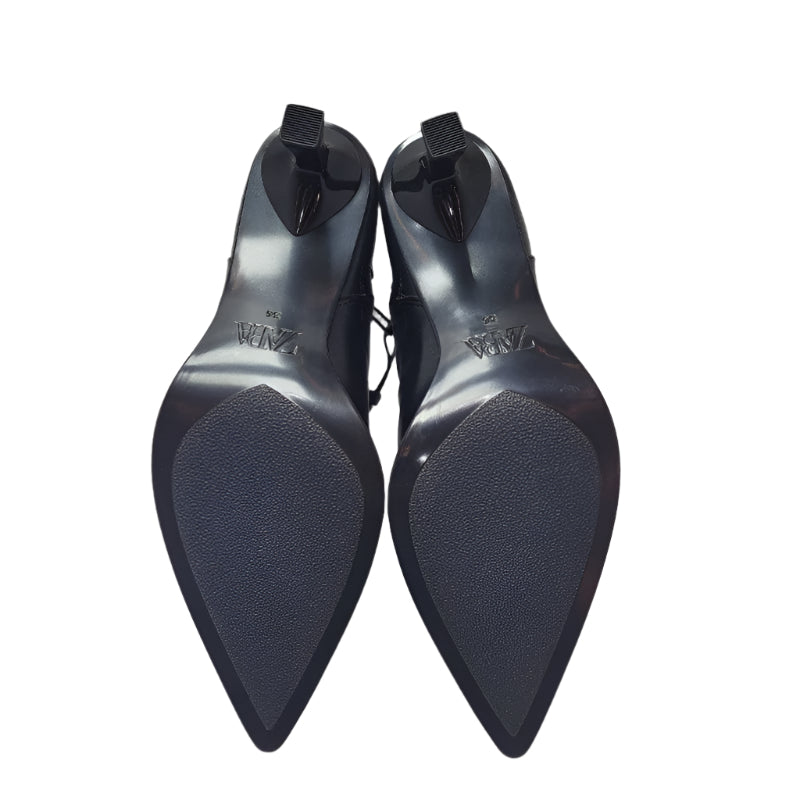 Botines Tacon Hebilla Zara Negro 36