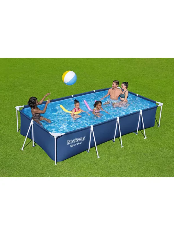 Piscina rectangular Bestway Steel Pro, 4.00 M x 2.11 M, 13.1 x 6.11, 81 CM, Azul