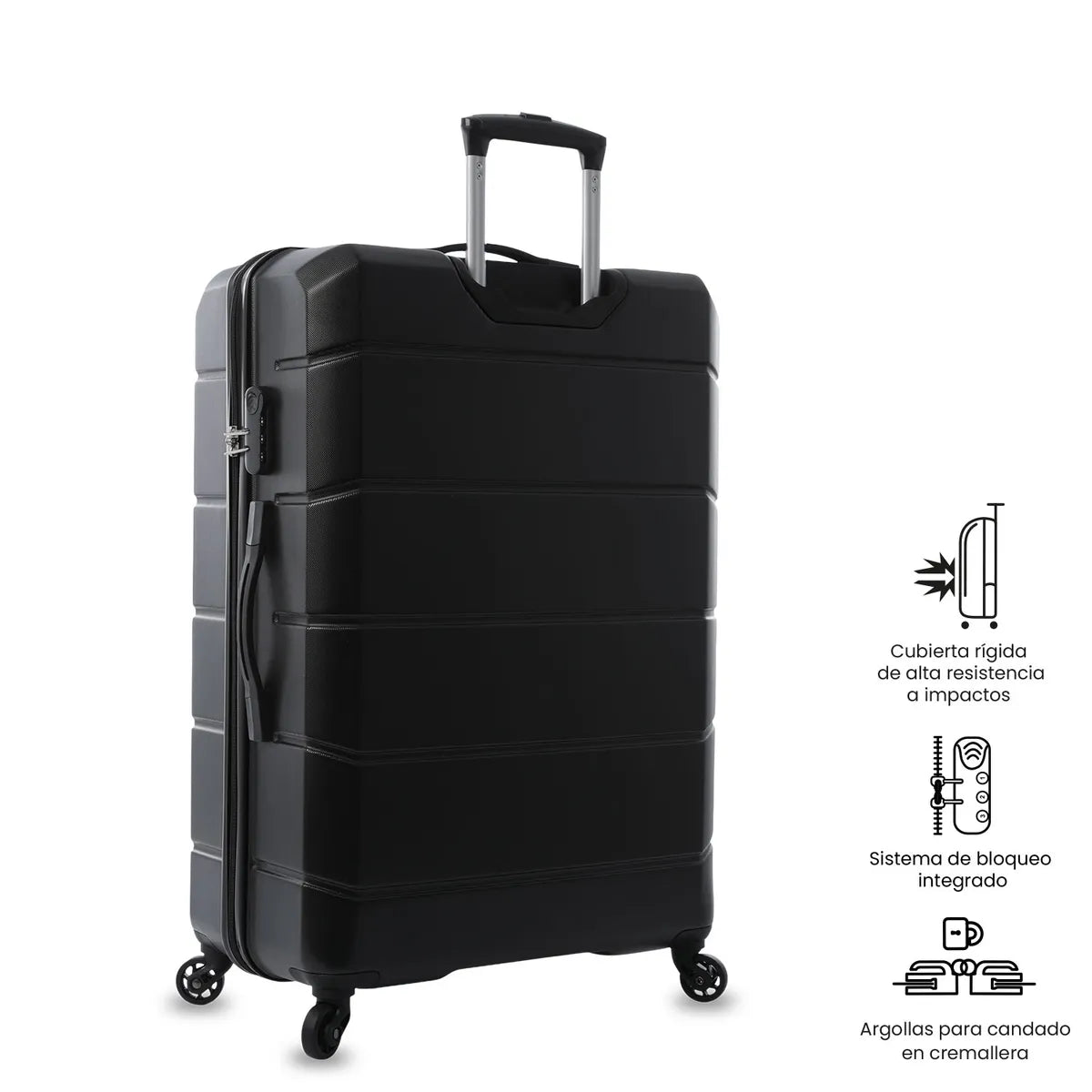 Maleta de Viaje Totto Travel Rayatta Negra L 97.34 L/ 4.30 KG