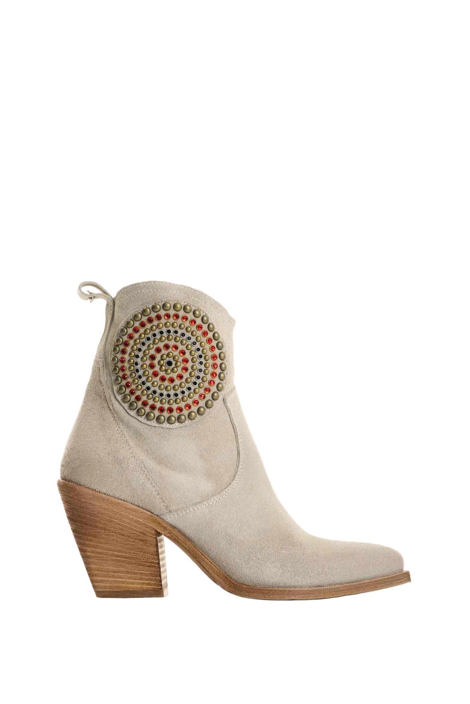 Botines Vélez Alden de Cuero Gamuzado Apliques Talla 40 Mujer