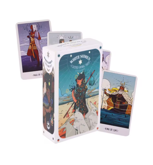Tarot Números Blancos Animal Sagrado Liminal 11 - Mazo de Cartas de Tarot con Numerología y Animales Sagrados