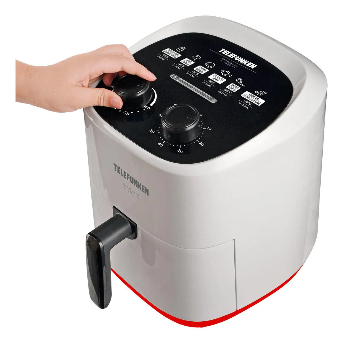Freidora De Aire 1400w Telefunken Easyfryer-3600 Blanco 3.6l