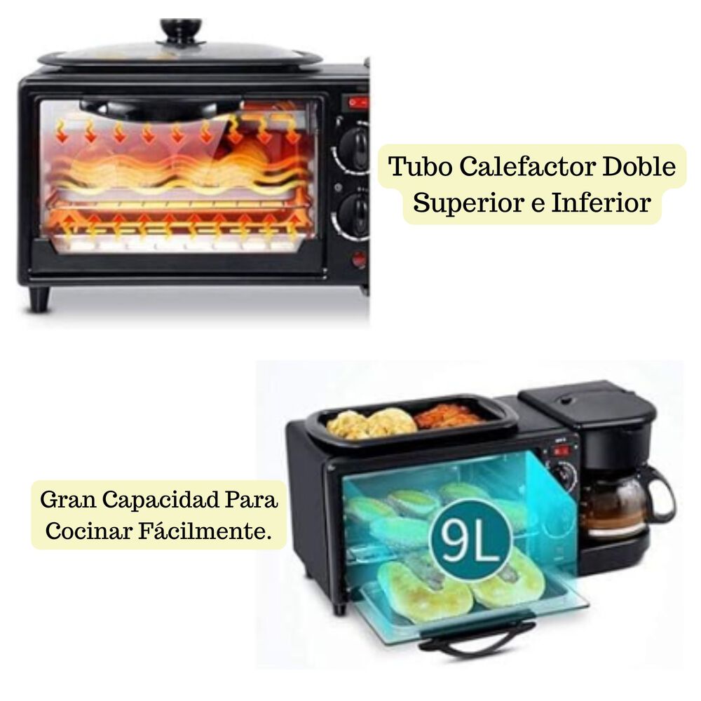 Maquina De Desayuno Vida Amor 3 En 1 Multifuncional Negro
