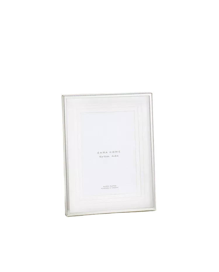 Pack 3 Marco Foto Con Paspartu Escalonado Zara Home Metalico 20*25 Cm Plata