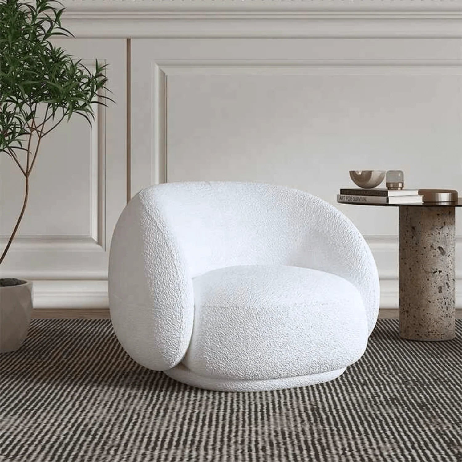 Sillón Individual Santu Home & Deco Nórdico Blanco