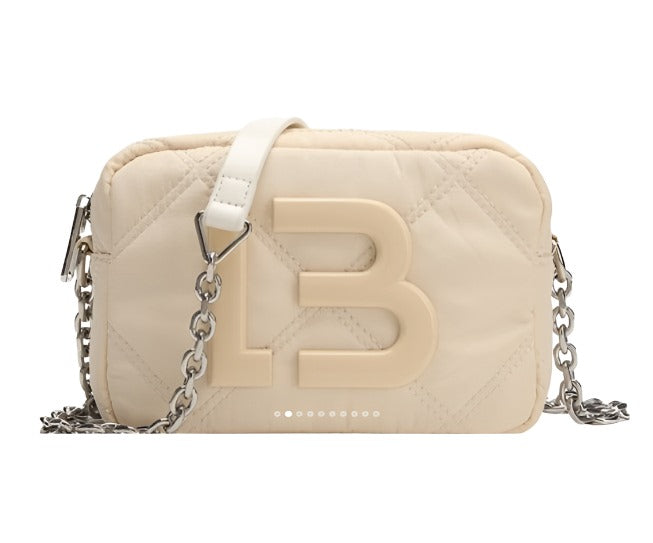 Mini Bolso De Nylon Acolchado Blanco Femenino