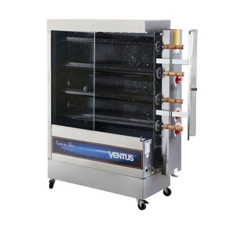 Asador De Pollo 4 Quemadores Tubular Ventus Pr-623N Negro