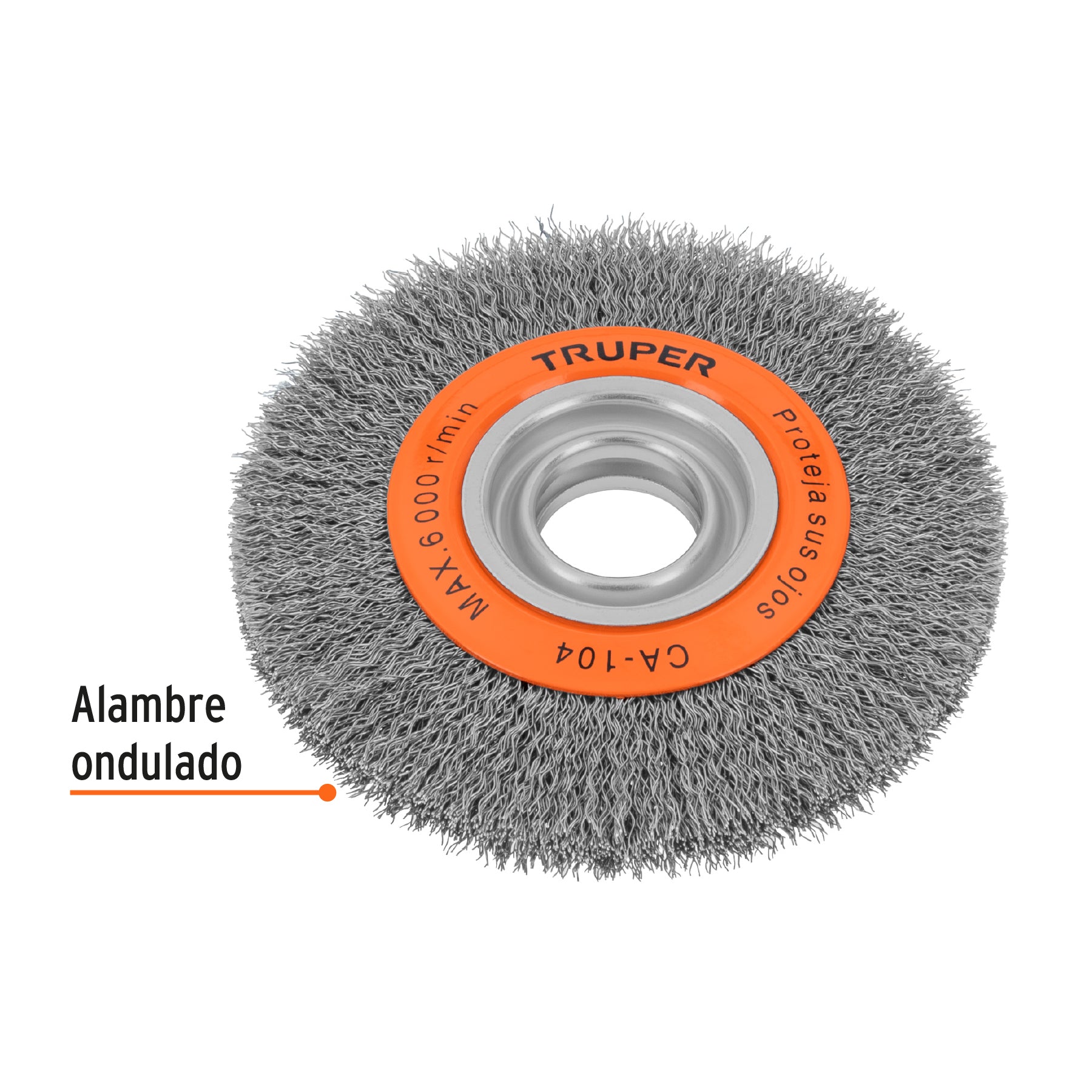 Carda alambre ondulado 6" x 3/4" para esmeril, Truper [Open box] [Wl]