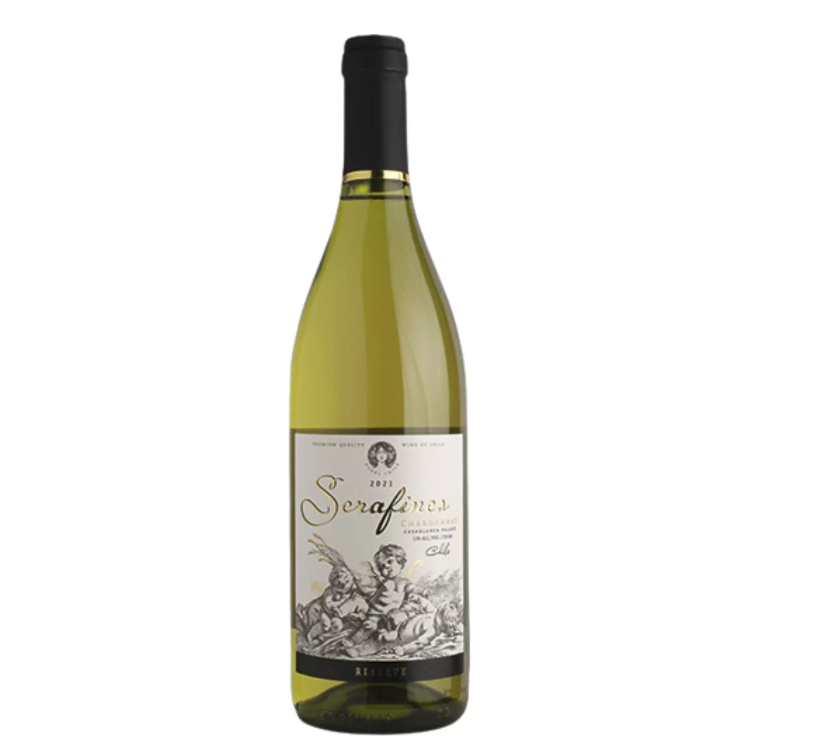 Vino Blanco Reserva Nobel Serafines Chardonnay Valle Casablanca 750 Ml Botella 2021