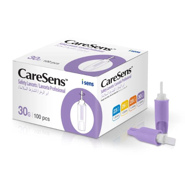 Caresens - pack de dos cajas de lancetas estériles (30 g) 200u