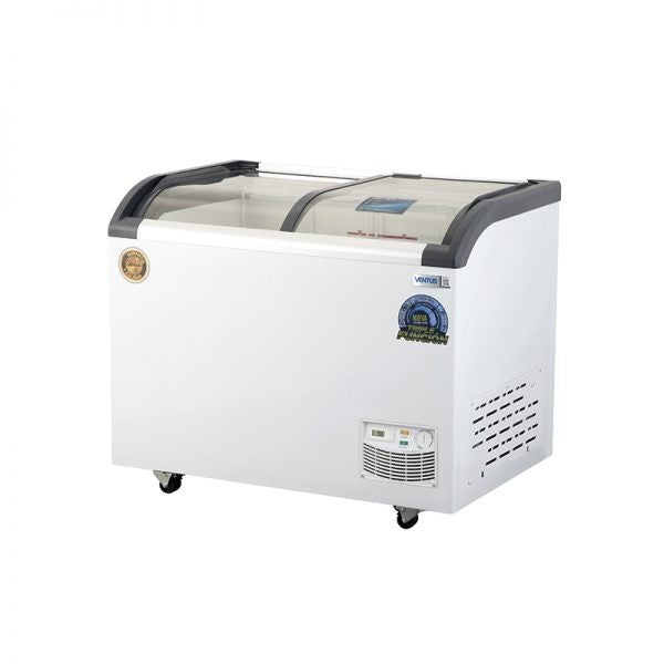 Conservadora Tapa De Vidrio Curvo Ventus Ctv-320Qe Blanco 320 Lts