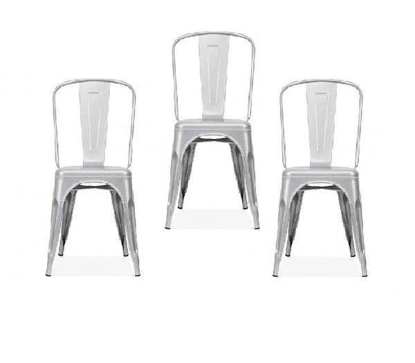 Set de 3 sillas tolix color silver