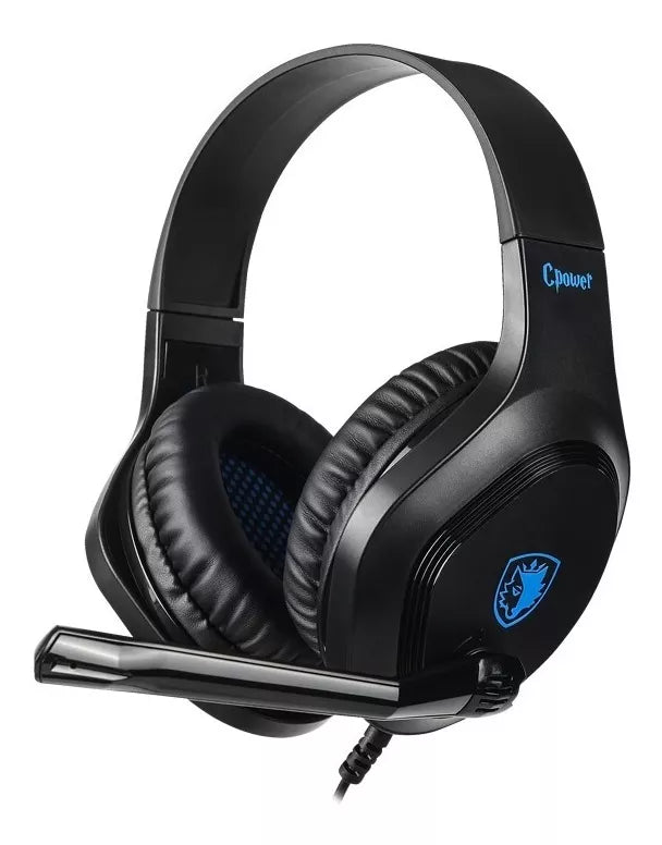 Audífono Diadema Gamer Sades Cpower Azul.