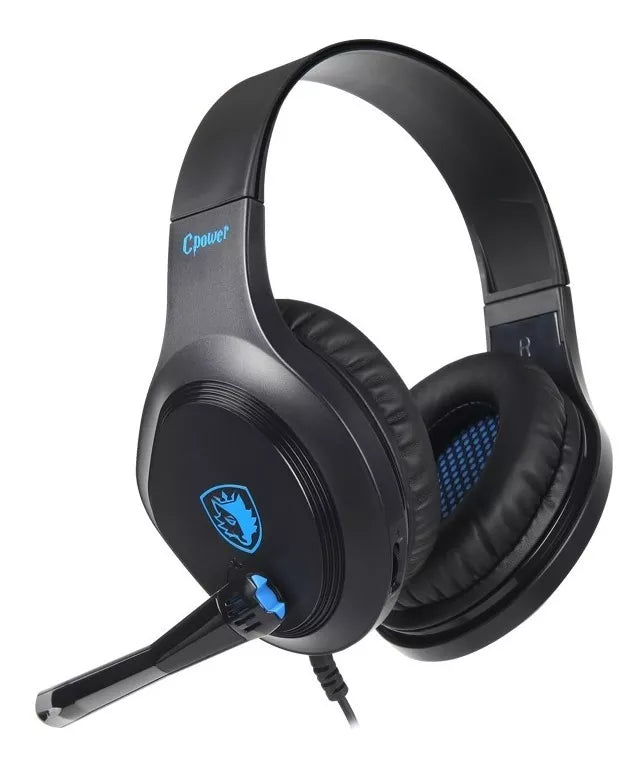 Audífono Diadema Gamer Sades Cpower Azul.