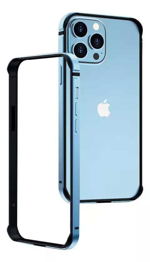 Funda Protectora Metalica Generico Iphone 14 Pro Max  / 13 / 12 / 11 Azul Sierra