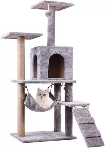 Rascador torre de gato con hamaca marrón [Open box] [Ml2]
