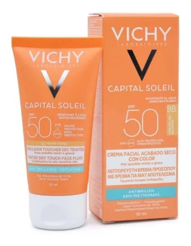 Pack vichy Protector Solar Rostro Capital Soleil Matificante 3 en 1 y BB Cream con Color Capital Soleil Toque Seco SPF 50