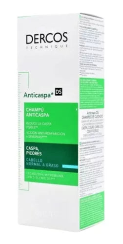 Pack de dos Shampoo Anticaspa Dercos Caspa Picores Cabello Seco 200 Ml + cabello normal a graso 200 ml