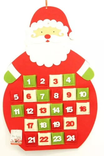 Calendario De Navidad 24 Numero Con Deseño De Santa