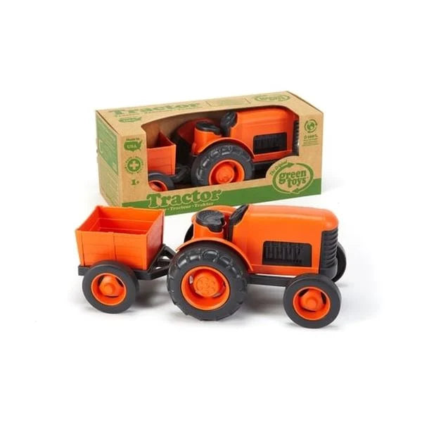 Tractor de juguete naranjo green Toys