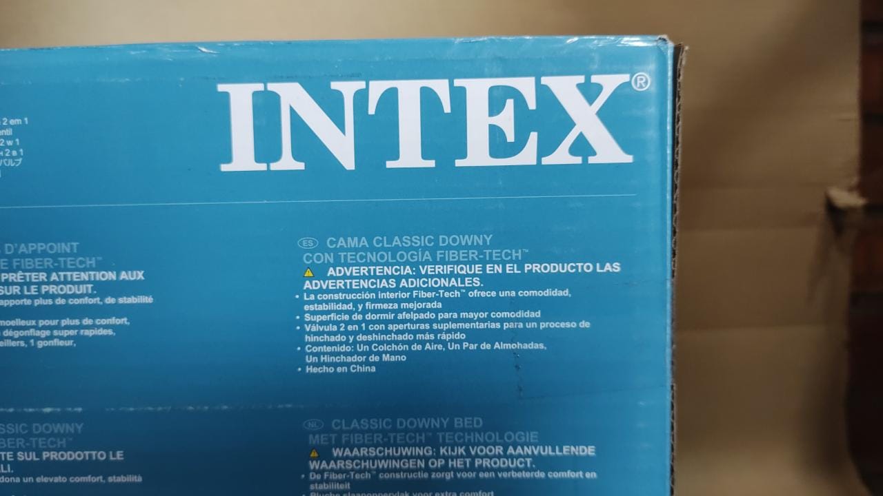 Colchón inflable intex 2 plazas classic downy dura-beam [Openbox]
