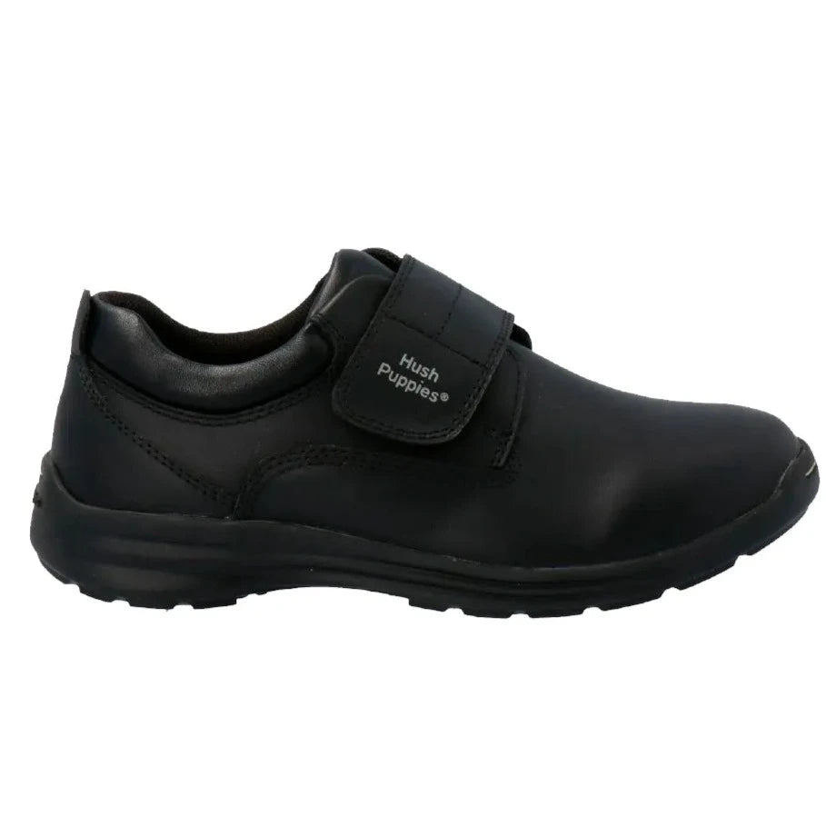 Zapato Escolar Hush Puppies  Jungla Velcro Negro 30