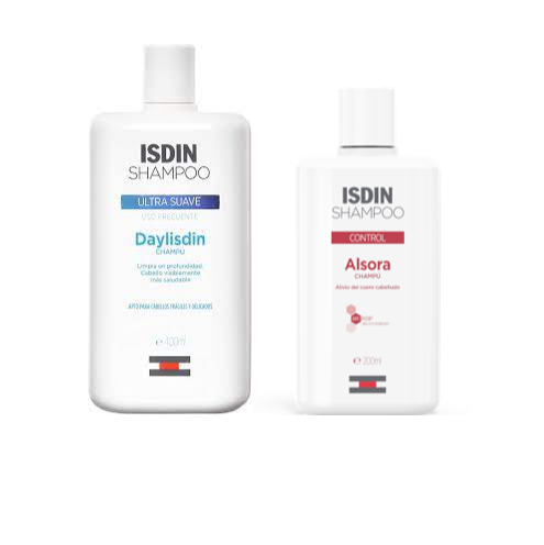 Pack isdin shampoo alsora control 200ml + daylisdin ultra gentle shampoo 400ml