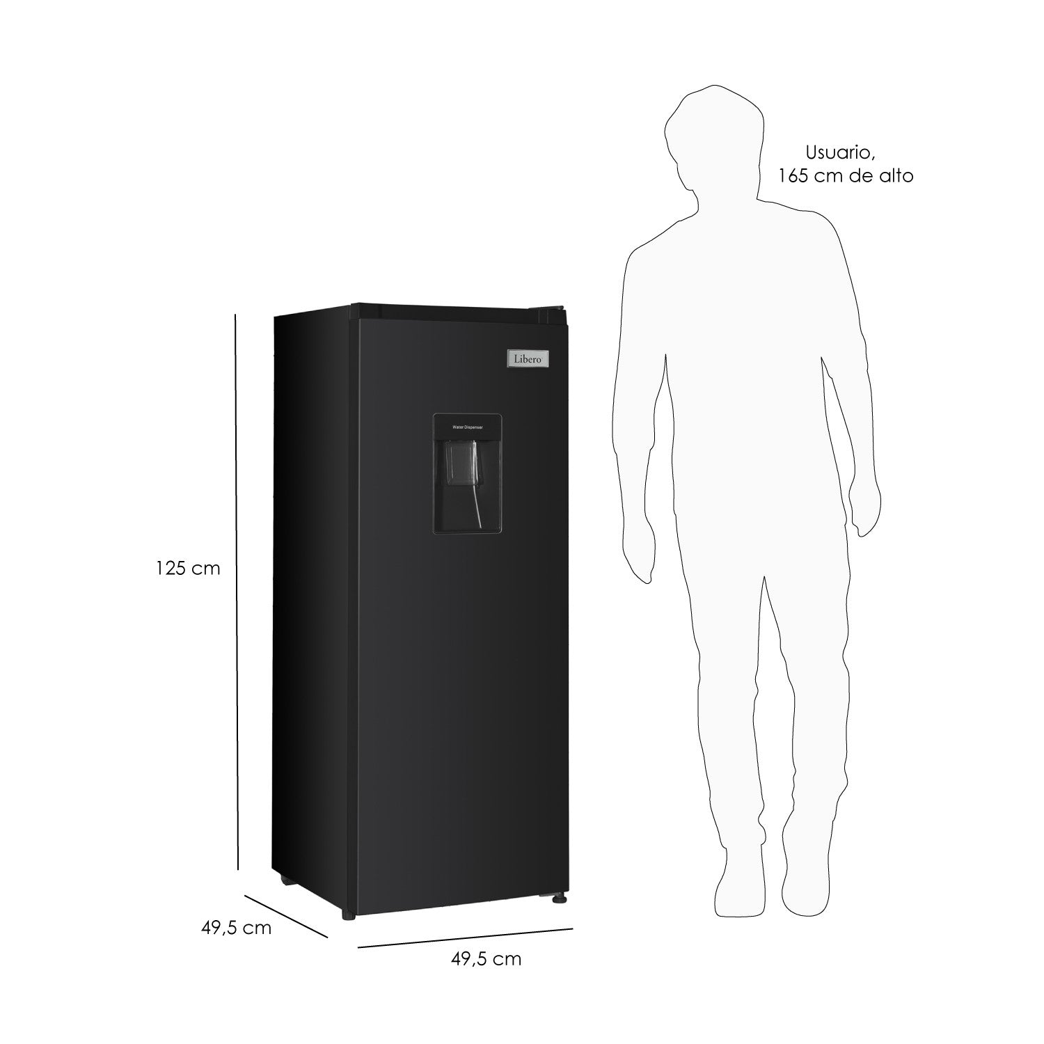 Refrigerador Monopuerta Frio Directo Ventus Lrm-178Dfnw Negro 167 Lts