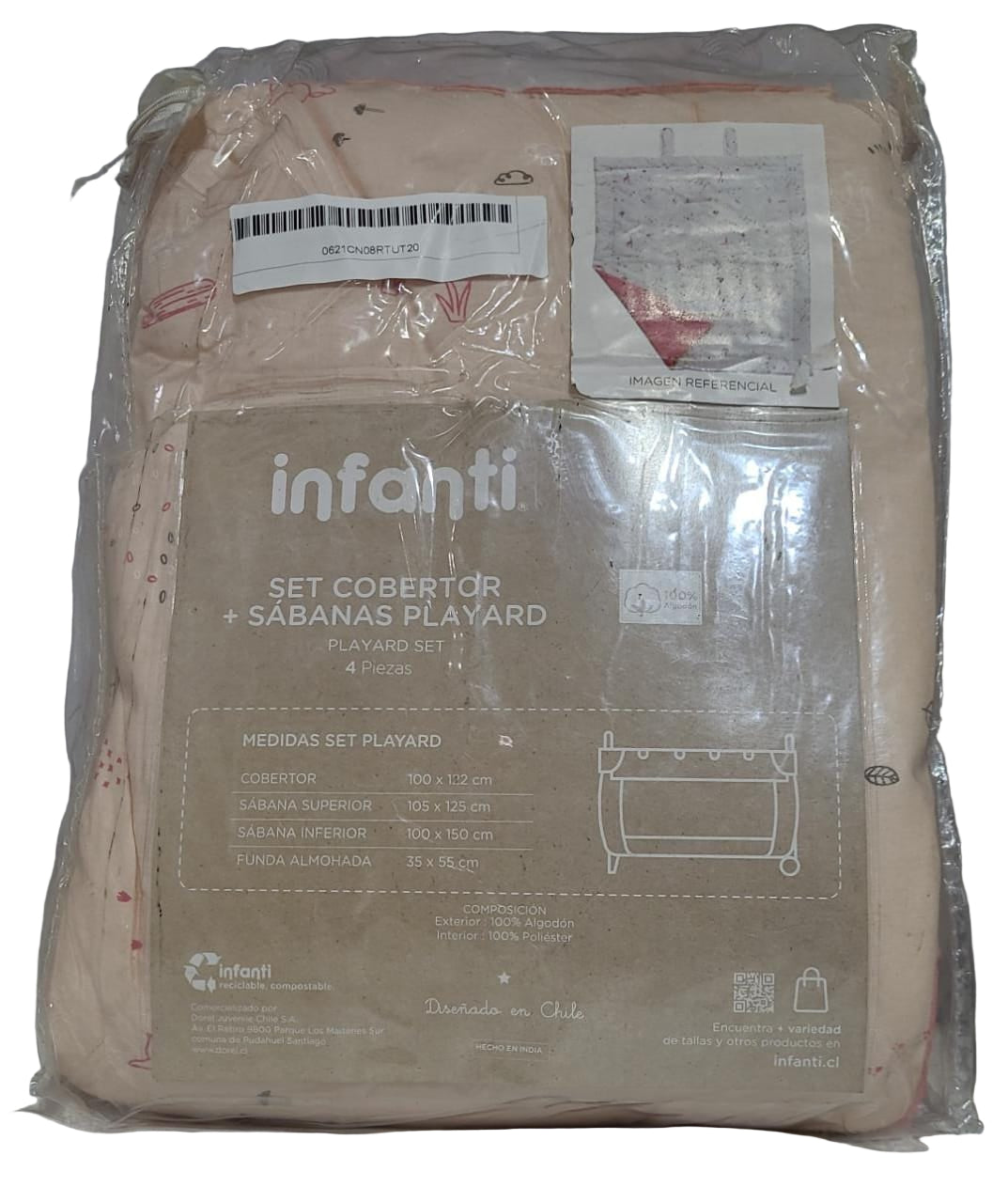 Set De Cuna Infanti Playard Rosado Xxx