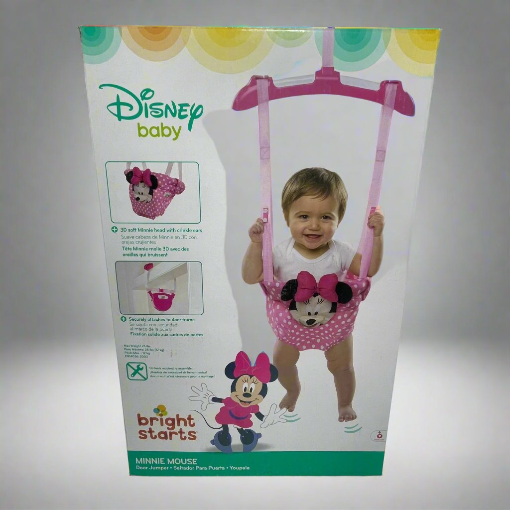 Saltador Para Puerta Bright Starts Disney Baby Minnie Rosado