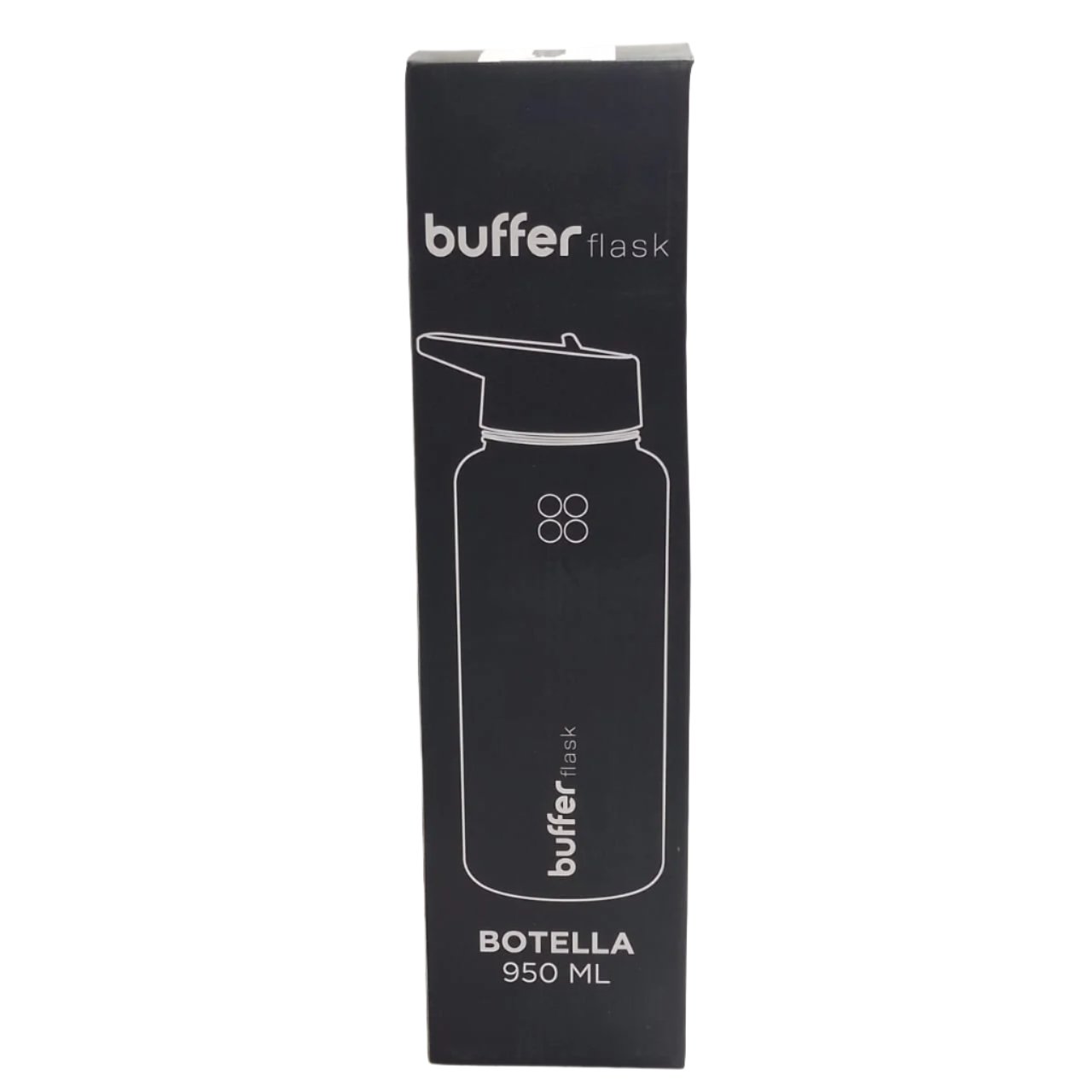 Termo Botella Agua Buffer Flask Acero Inoxidable 4 Tapa Negro 950ml