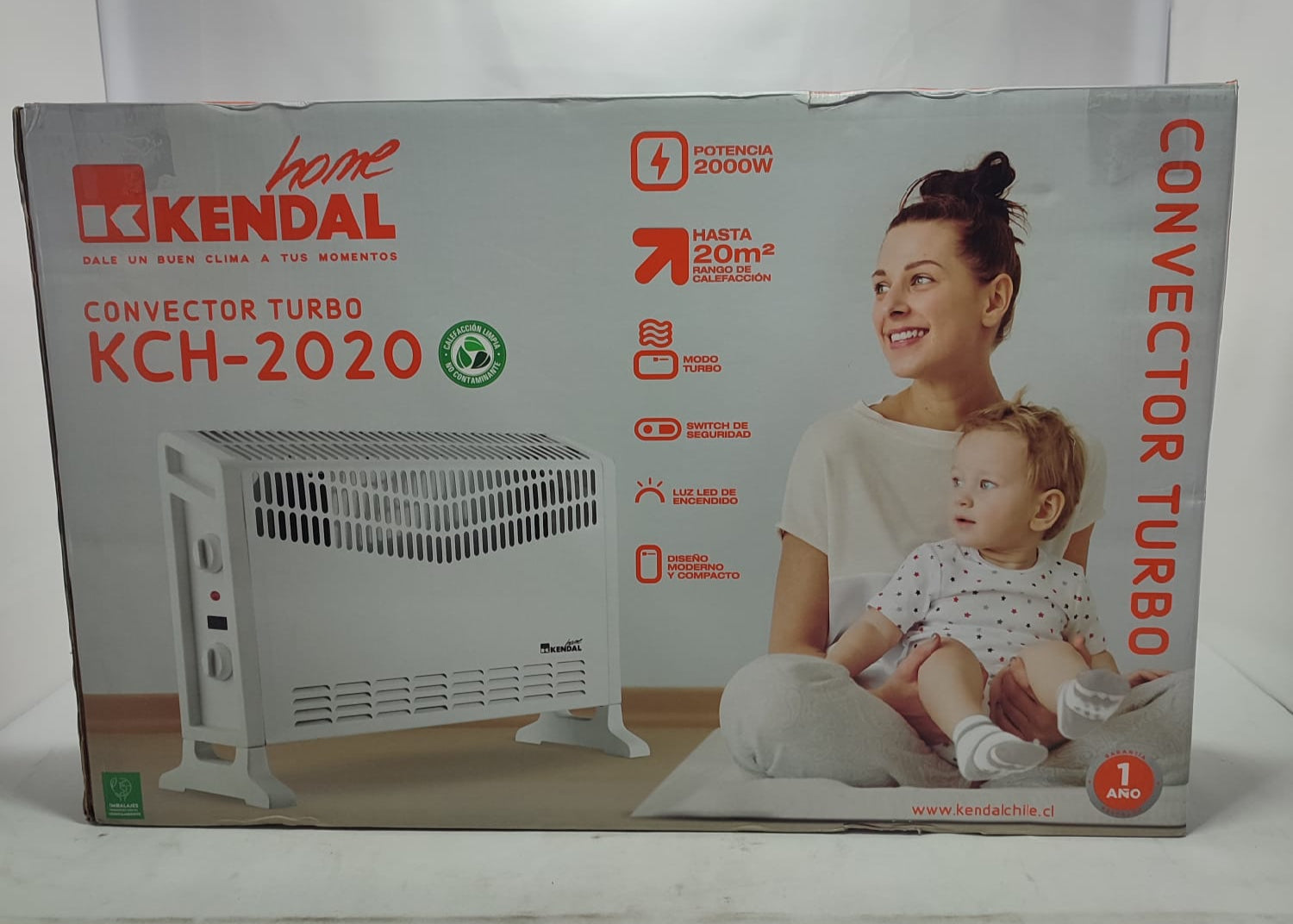 Convector Termostato Ajustable Kendal Kch-2020 Blanco