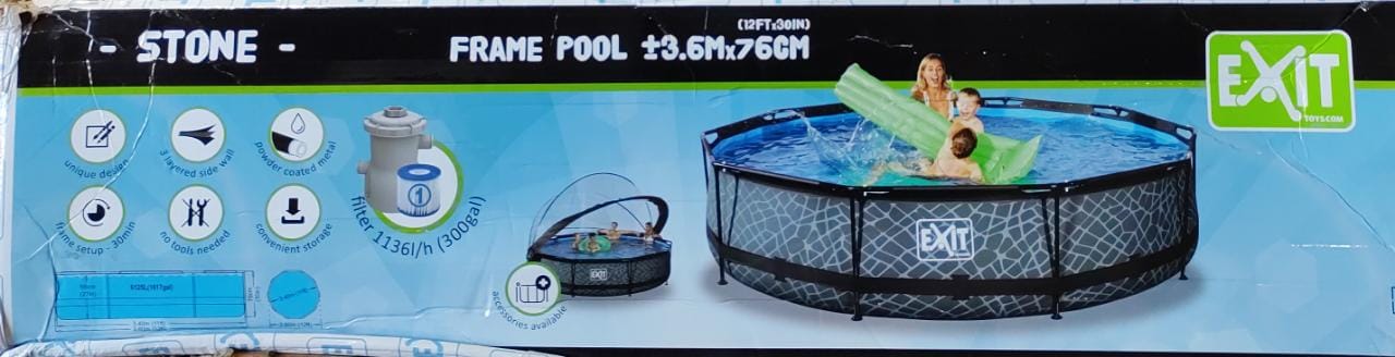 Piscina Exit Toys En 16582-1 Gris 360X76Cm