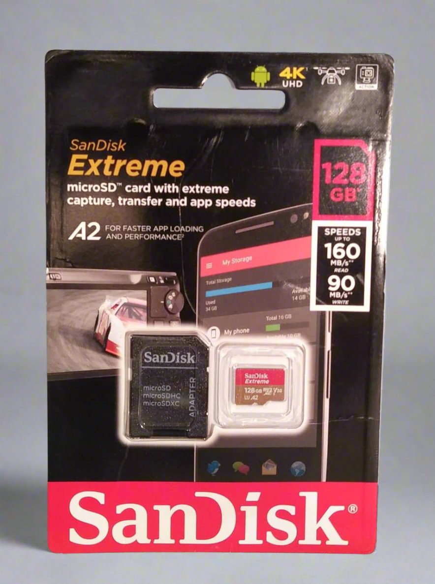 MICROSD SANDISK EXTREME A2 - SDSQXA1-128G-GN6MA 128GB - 160MB