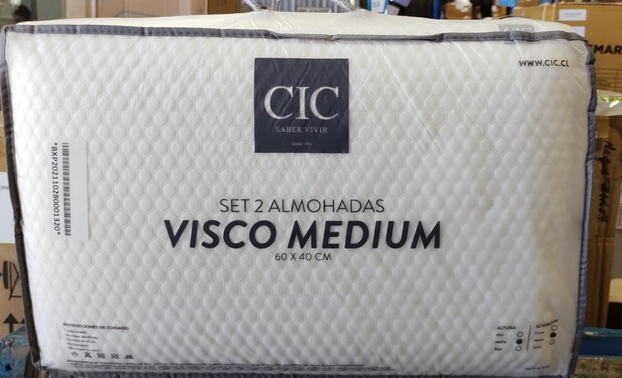 Set 2 Almohadas Cic Visco Medium Blanco M 60x40cm 2 Unidad