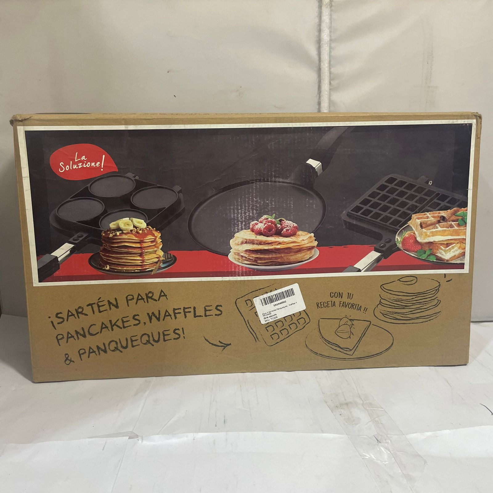 Pack Sarten Para Pancakes Waffles Y Panqueques La Soluzione Tc009[Openbox]