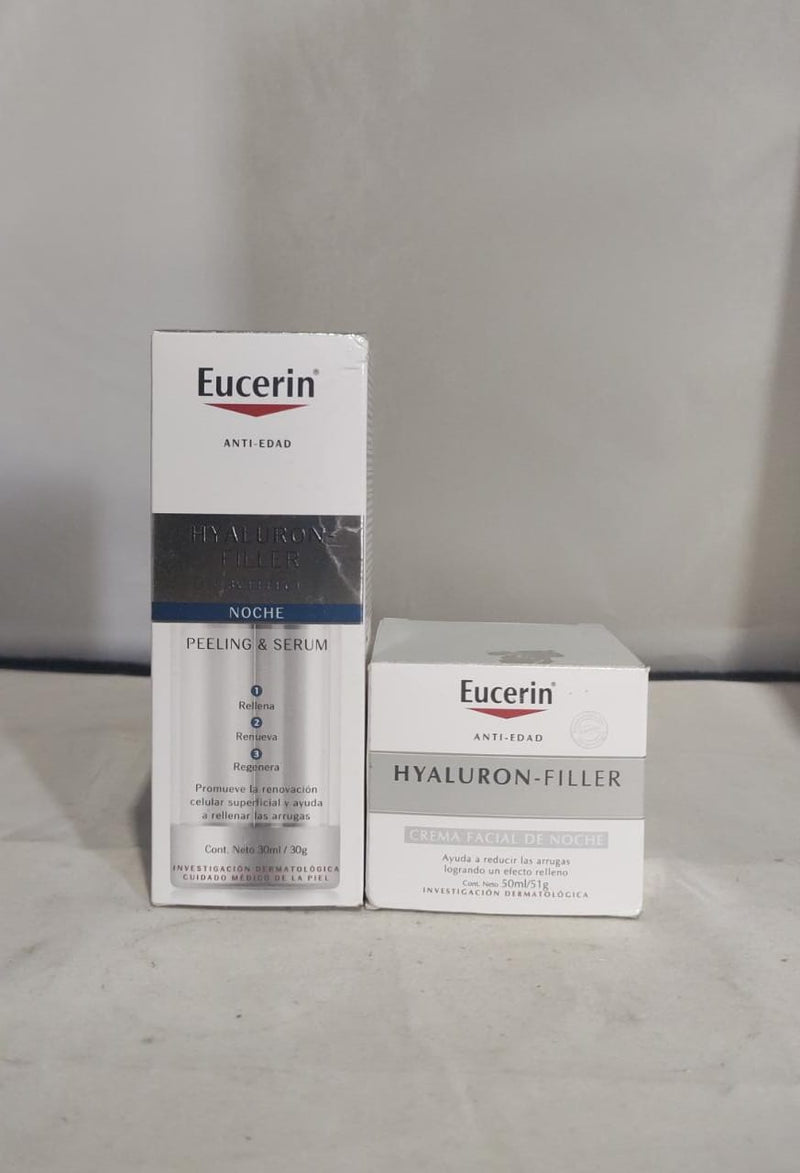 Pack peeling antiedad y serum hidratante para todo tipo de piel con 3x effect + crema de noche antiedad con 3x effect eucerin