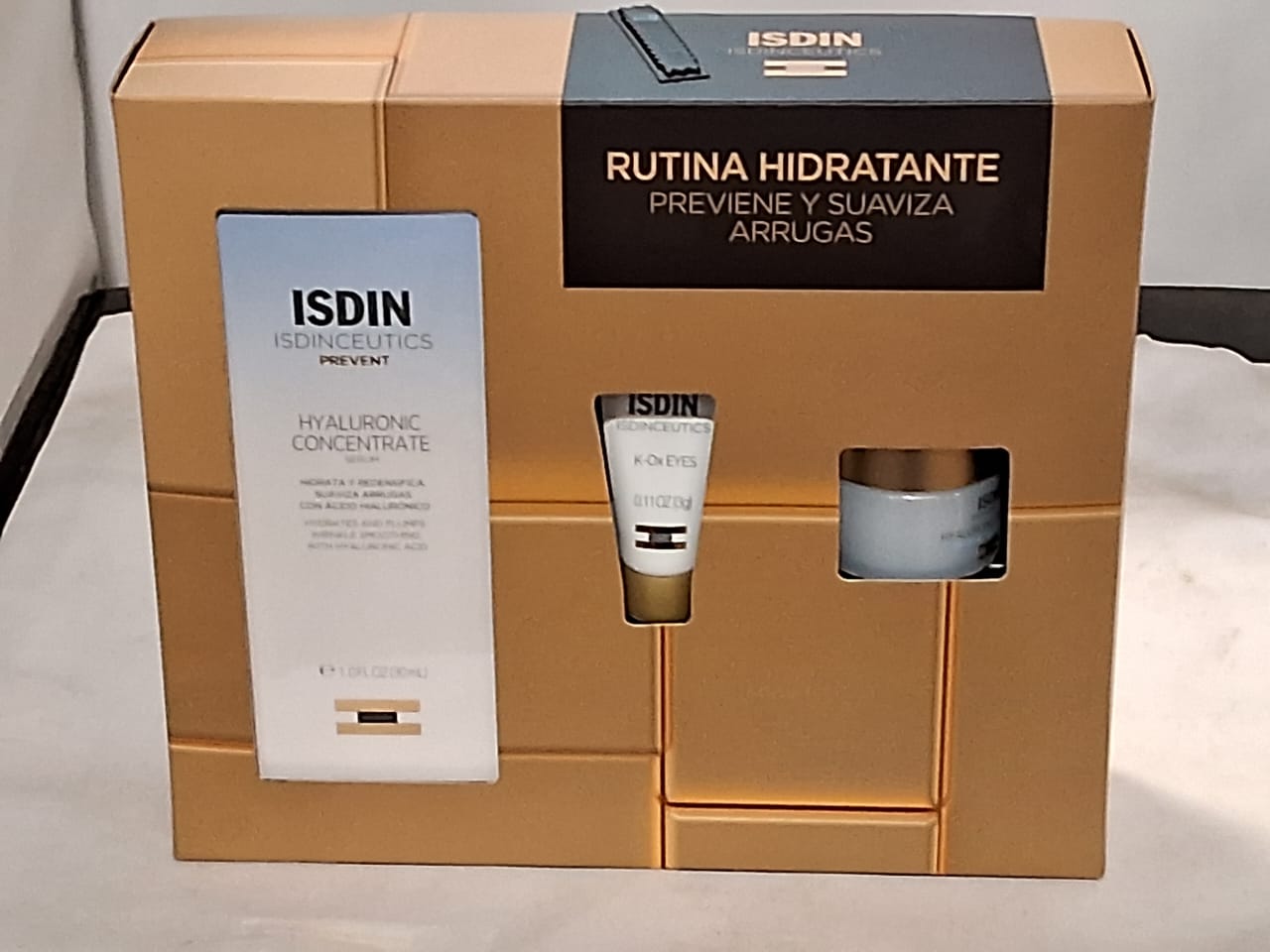Pack isdin rutina hidratante hyaluronic concentrate + k-ox eyes + hyaluronic moisture [Openbox]