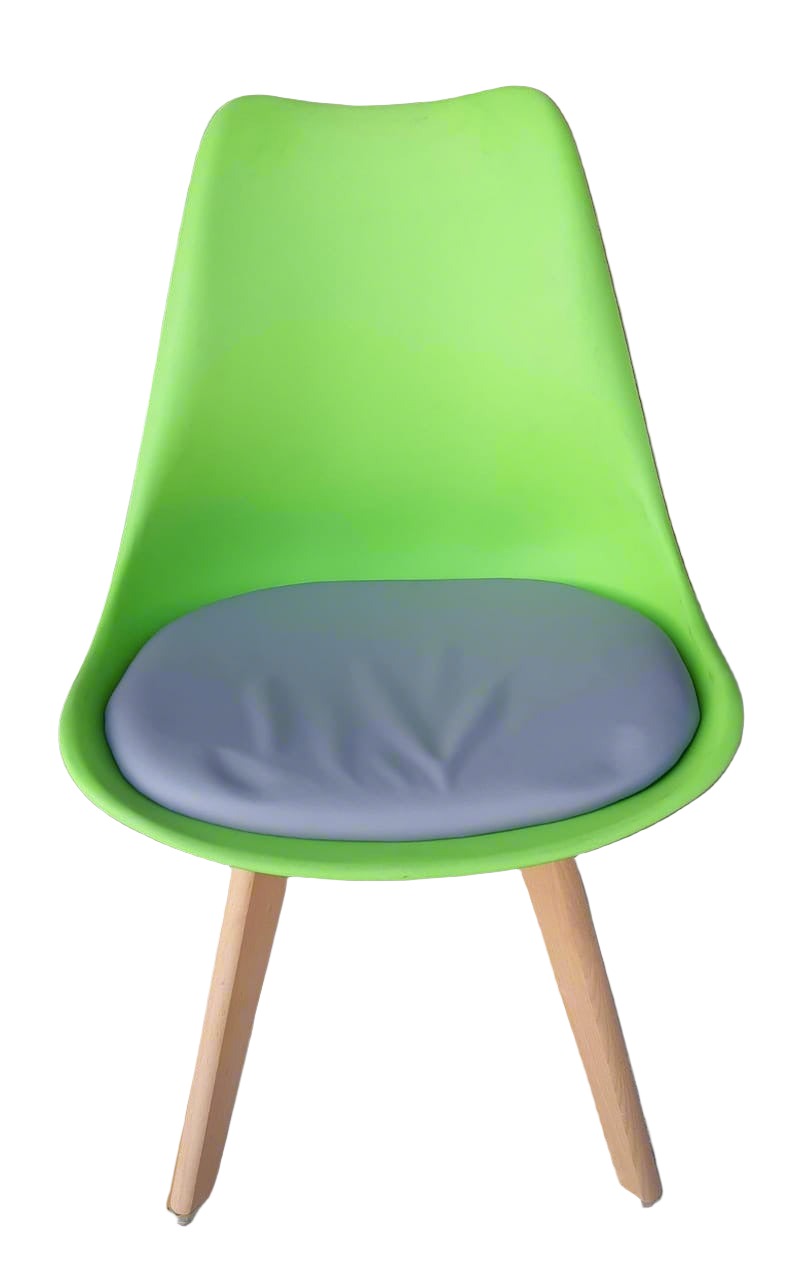 Silla Klik Tulip Acolchada Verde / Gris