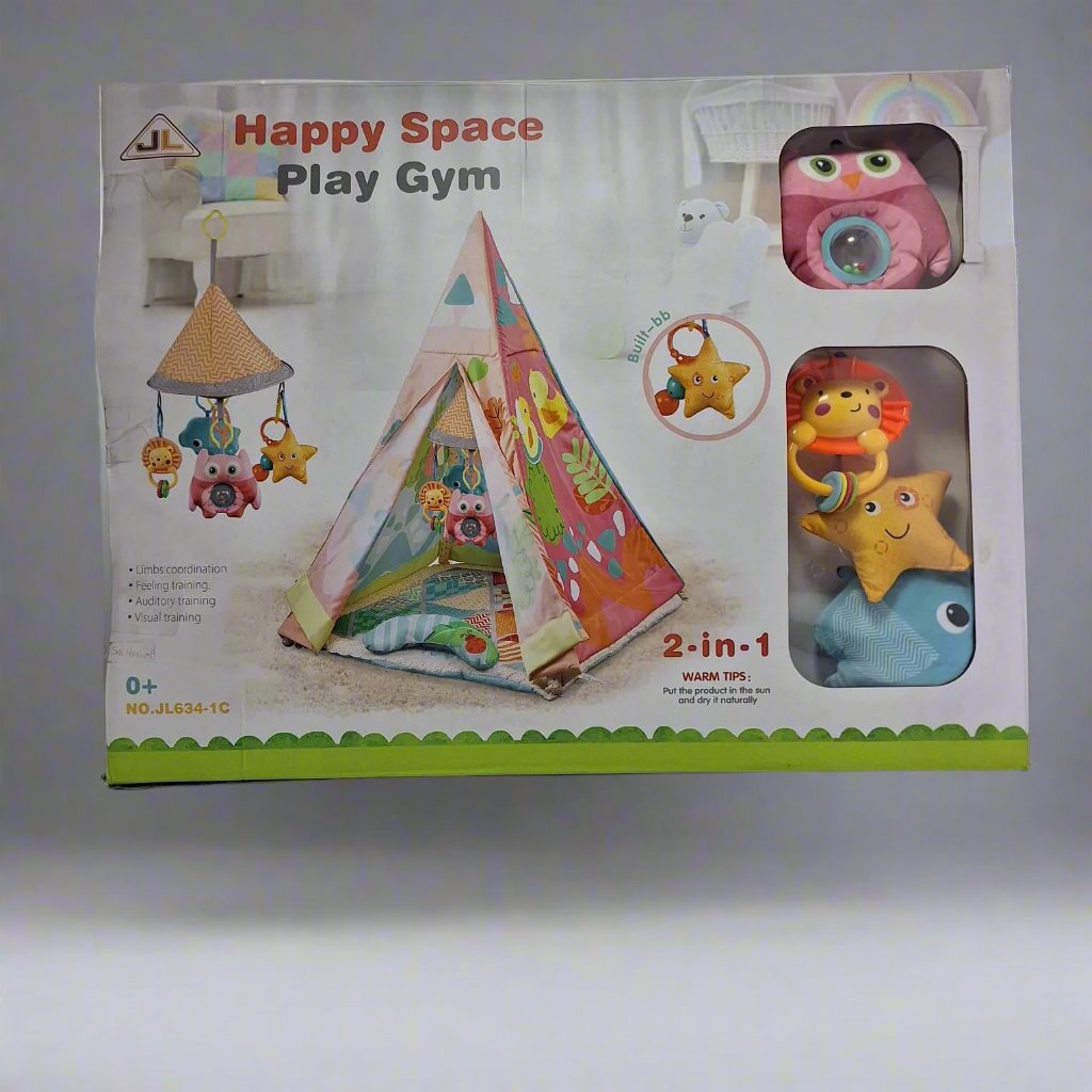 Gimnasio Interactivo Happy Space  2 En 1 Bebesit Jl634-1c Rosado